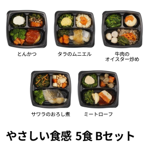 エフアールフーズ そよ風のやさしい食感5食 Bセット (牛肉のオイスター炒め、サワラのおろし煮、タラのムニエルなど、全5種)