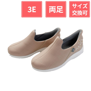 徳武産業 あゆみシューズ 瞬感スポッと 3E 両足 刺繍ゴールド S(21～21.5cm)