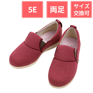 徳武産業 あゆみシューズ ゆったり簡単スリップオン 5E 両足 ラズベリー S(21～21.5cm)