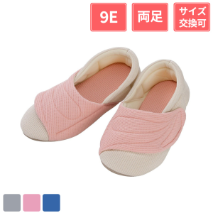 徳武産業 あゆみシューズ ワイドベルトワッフル 9E 両足 ピンク M(22～23cm)