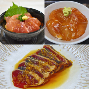 中村魚市 三種の天然海鮮漬け丼の具＆カツオたたき生姜醤油漬け＆季節の魚醤油漬け 計6袋
