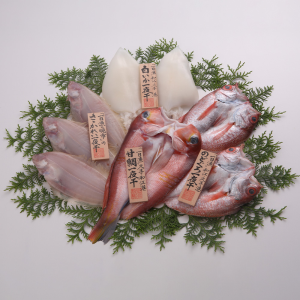 岡富商店 一夜干し詰合せ 吉祥天（甘鯛 のどぐろ 白いか 笹かれい）