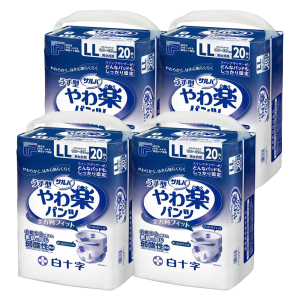 白十字 PUサルバ やわ楽パンツ LLサイズ 計80枚 (20枚×4袋)