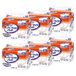 白十字 PUサルバ うす型安心スーパーワイドパッド 計180枚 (30枚×6袋)