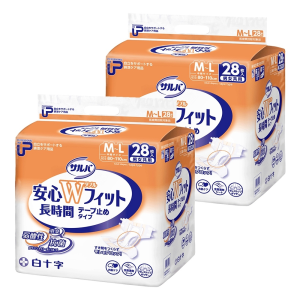 白十字 PUサルバ 安心Ｗフィット テープ止めタイプ M-Lサイズ 計56枚 (28枚×2袋)