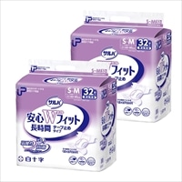 白十字 PUサルバ 安心Ｗフィット テープ止めタイプ S-Mサイズ 計64枚 (32枚×2袋)