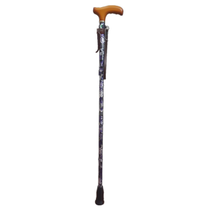 オムニクス (女性向き)静御前シリーズ ラクーンステッキ 折畳 青紫花柄