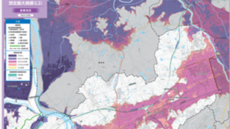 岡山県倉敷市の洪水ハザードマップ