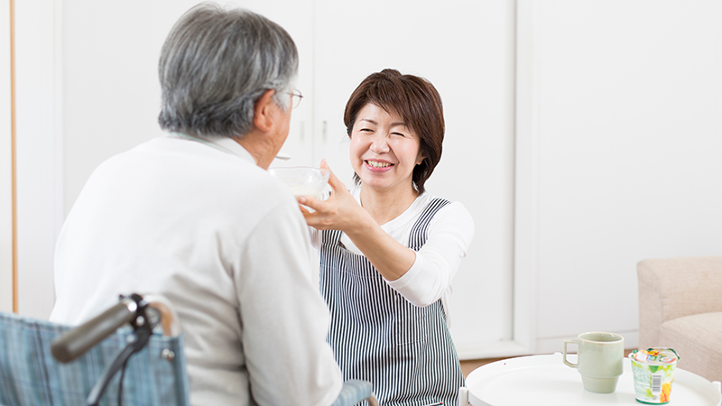 訪問看護をうけるお父さん