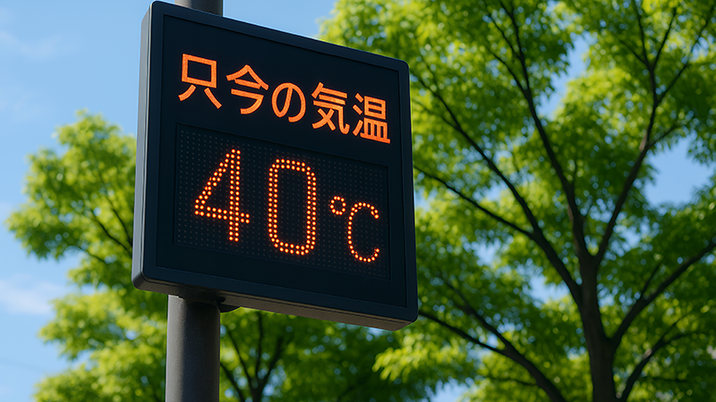 40度表記の電光表示板